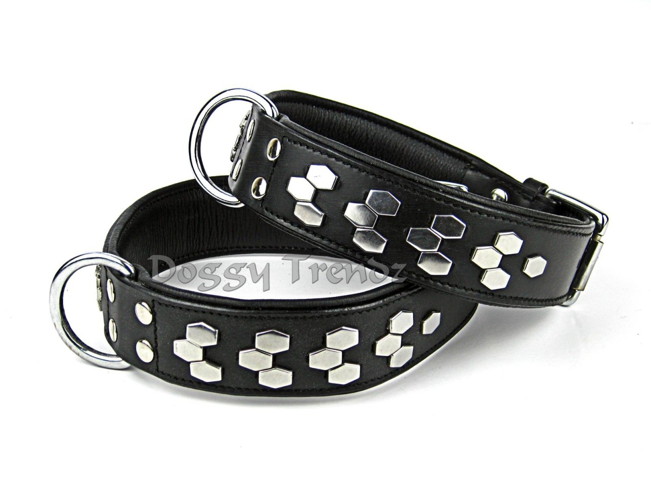 LEATHER DOG COLLAR AND LEAD SUPER HEAVY CHAIN CHROME STRONG FOR BIG DOGS
