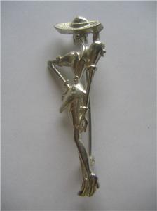 Vintage Lady from 1940s Pin/Brooch, Silvertone