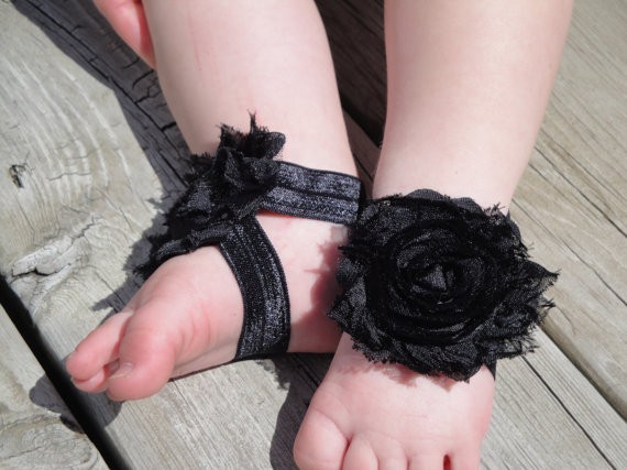 BOUTIQUE SHABBY CHIC FLOWER FOOTLESS SHOE SANDAL BABY ...