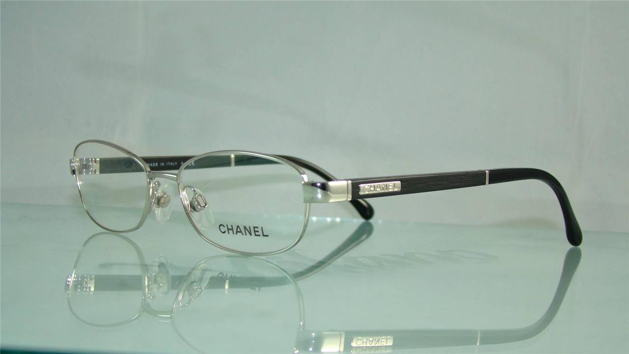 100% Authentic CHANEL 2163 124 Silver & Black Glasses ...