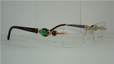 BVLGARI BV 2127 B 376 Pink Gold Rhinestones Rimless Frames ...