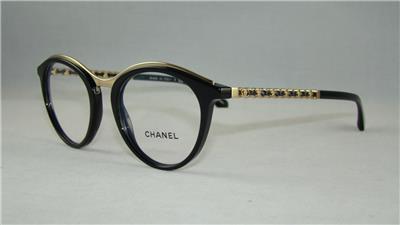 CHANEL 3349 501 Black & Gold Glasses Eyeglasses Frames ...