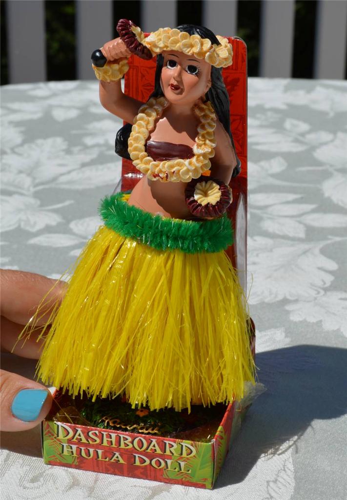 New Retro Style Dancing Hula Girl with Tassels Tall Dashboard Car Doll
