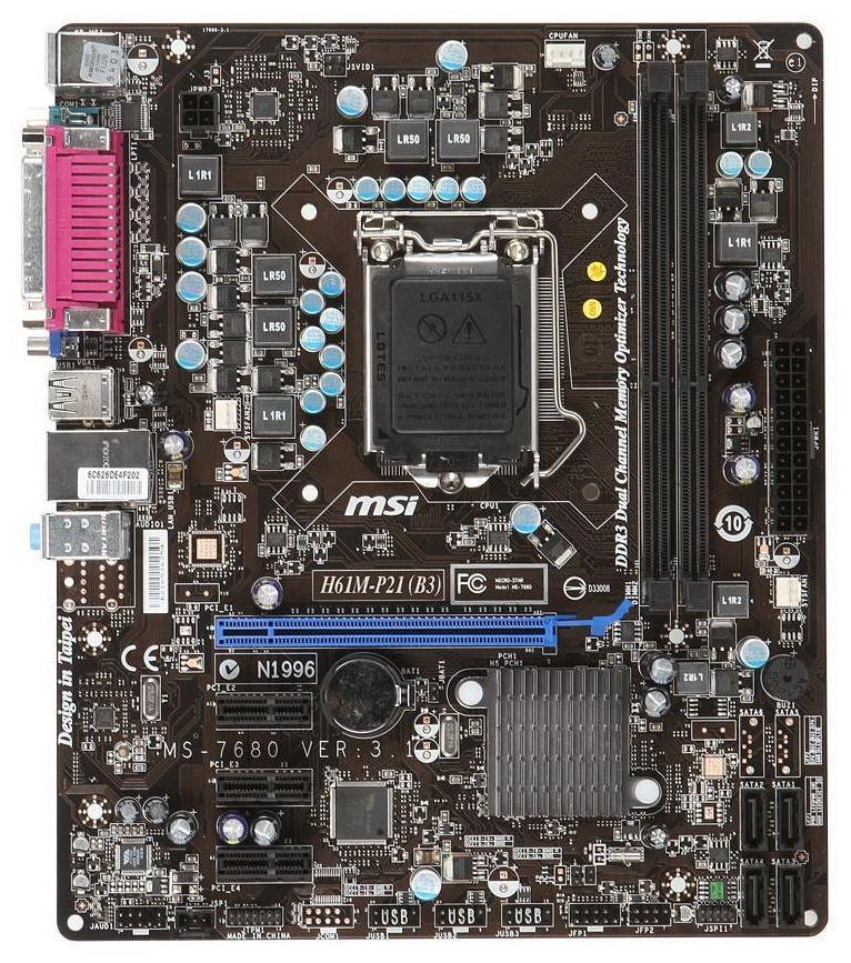 MSI H61M P21 B3 LGA1155 Intel Core i3 i5 i7 Xeon E3 H61 Motherboard 100 ...