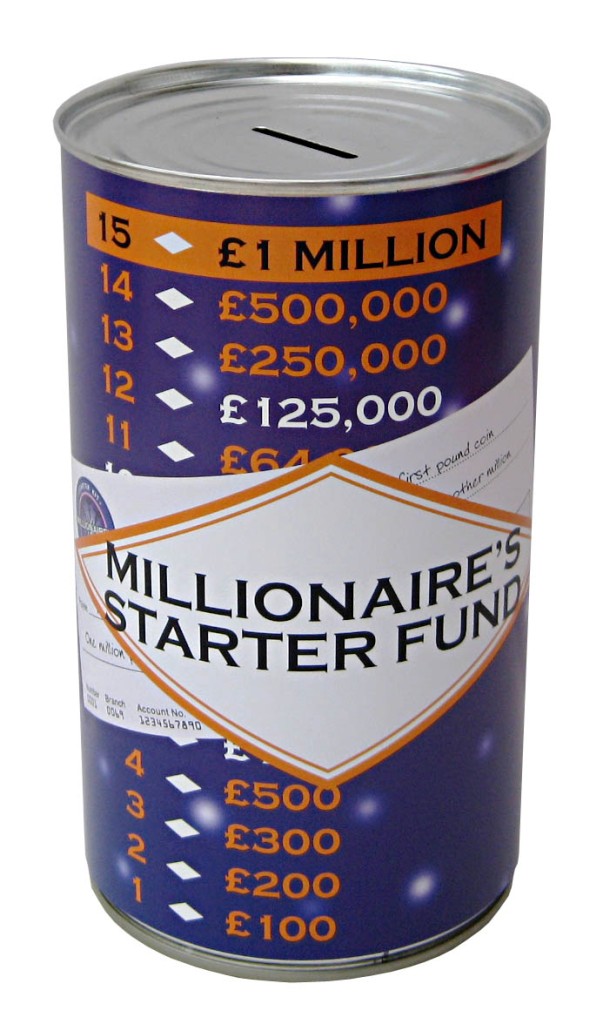 LARGE FUNNY NOVELTY MONEY BOX JAR TIN PIGGY BANK CASH CAN XMAS GIFT (30