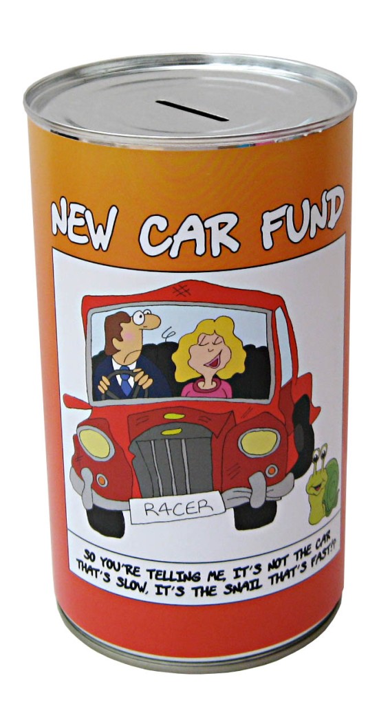 LARGE FUNNY NOVELTY MONEY BOX JAR TIN PIGGY BANK CASH CAN XMAS GIFT (30