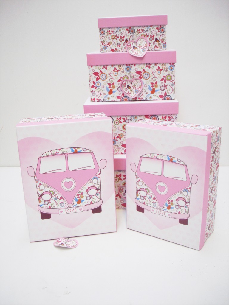 COPYRIGHT LOVE VAN HARD CARDBOARD A4 PAPER STORAGE BOXES KIDS BIRTHDAY GIFT BOX