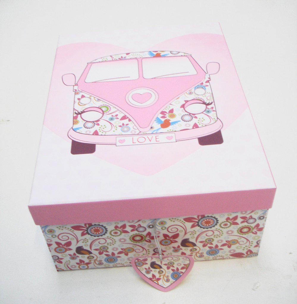 COPYRIGHT LOVE VAN HARD CARDBOARD A4 PAPER STORAGE BOXES KIDS BIRTHDAY GIFT BOX - Picture 4 of 7