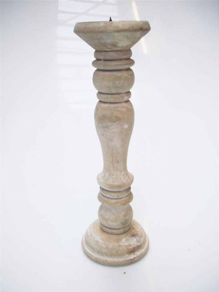 46 36 Or 20cm Rustic Carved White Wood Pillar Church Candle Holder 46 36 Or 20cm Rustic Carved White Wood