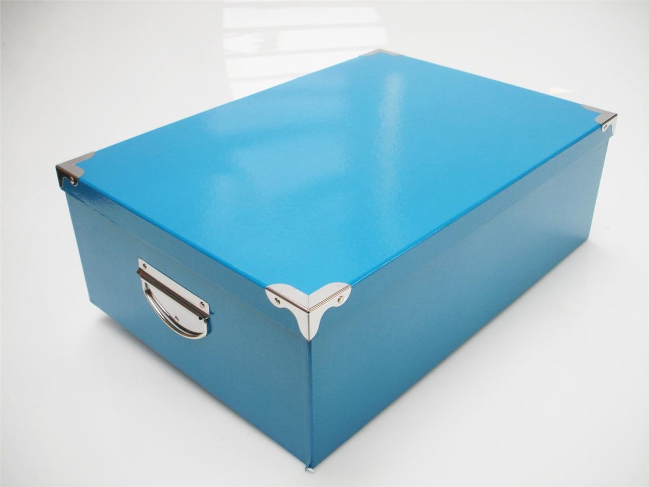 Large Big Bright Neon Strong Colourful Craft Gift Storage Box Boxes Metal Handle - Picture 2 of 5
