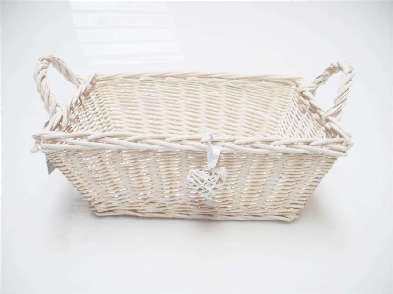 rectangle white french shabby chic wicker kitchen crafts bathroom storage basket rectangle white french shabby chic wicker kitchen crafts bathroom storage basket