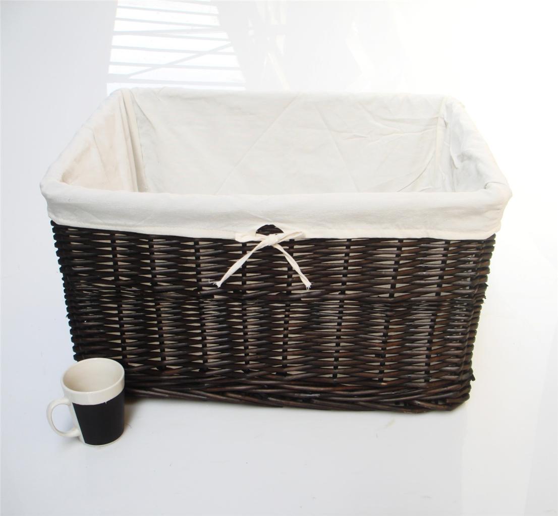 Oak Brown X Large Wider Big Wicker Storage Kitchen kids Toy Hamper