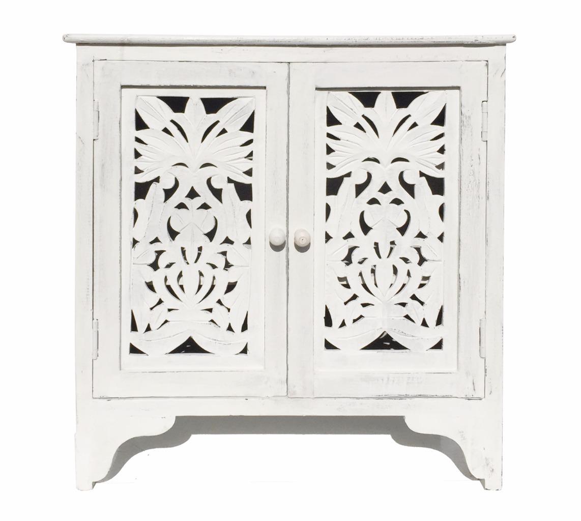 Natural Hand Made Indian Mango Wood Shoe Cupboard Storage Unit