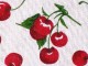 retro red cherry print on white