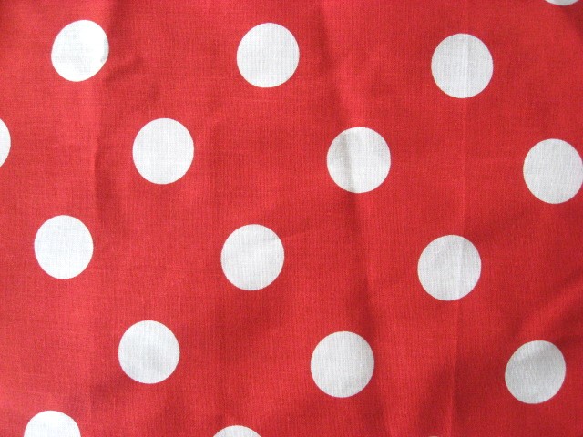 red and white polka dot print