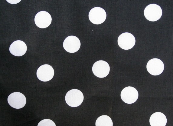 black and white polka dot print