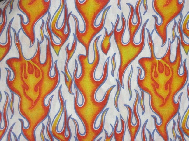 fire flames on white print