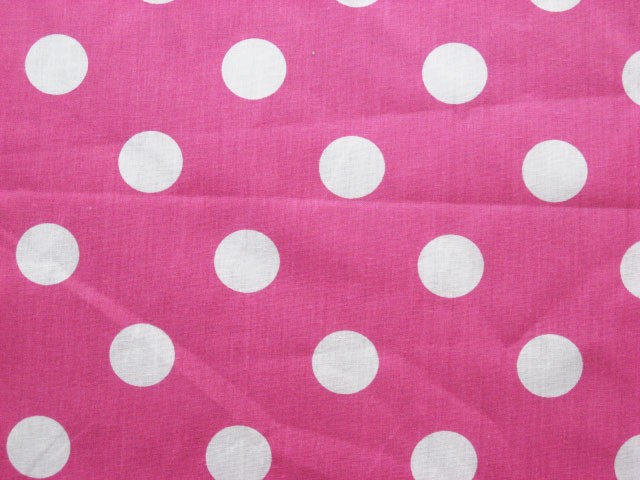 hot pink and white polka dot print