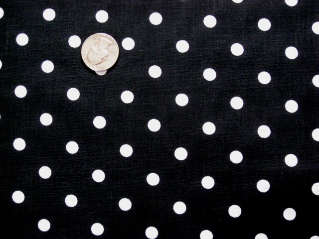 black and white polka dot print