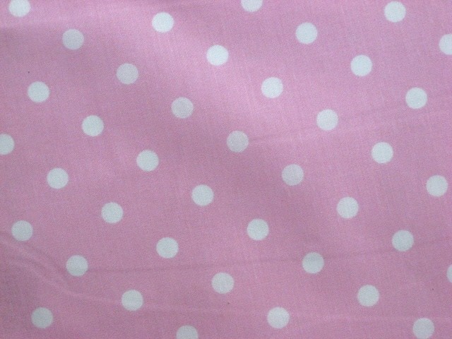 pink and white polka dot print