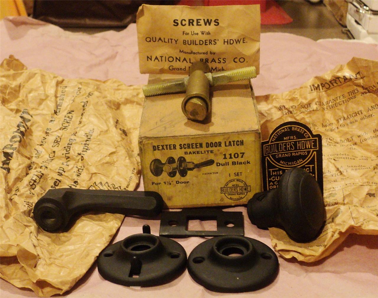 ANTIQUE VINTAGE DEXTER BAKELITE SCREEN DOOR LATCH 1107 DULL BLACK eBay