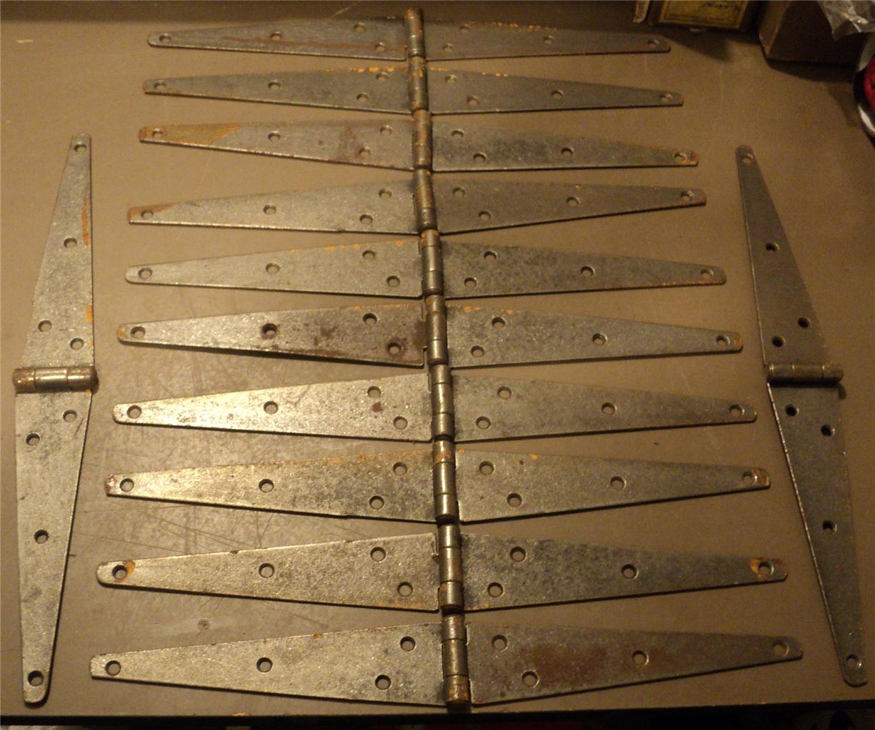 ANTIQUE VINTAGE LOT OF 12 LARGE BARN DOOR HINGES eBay