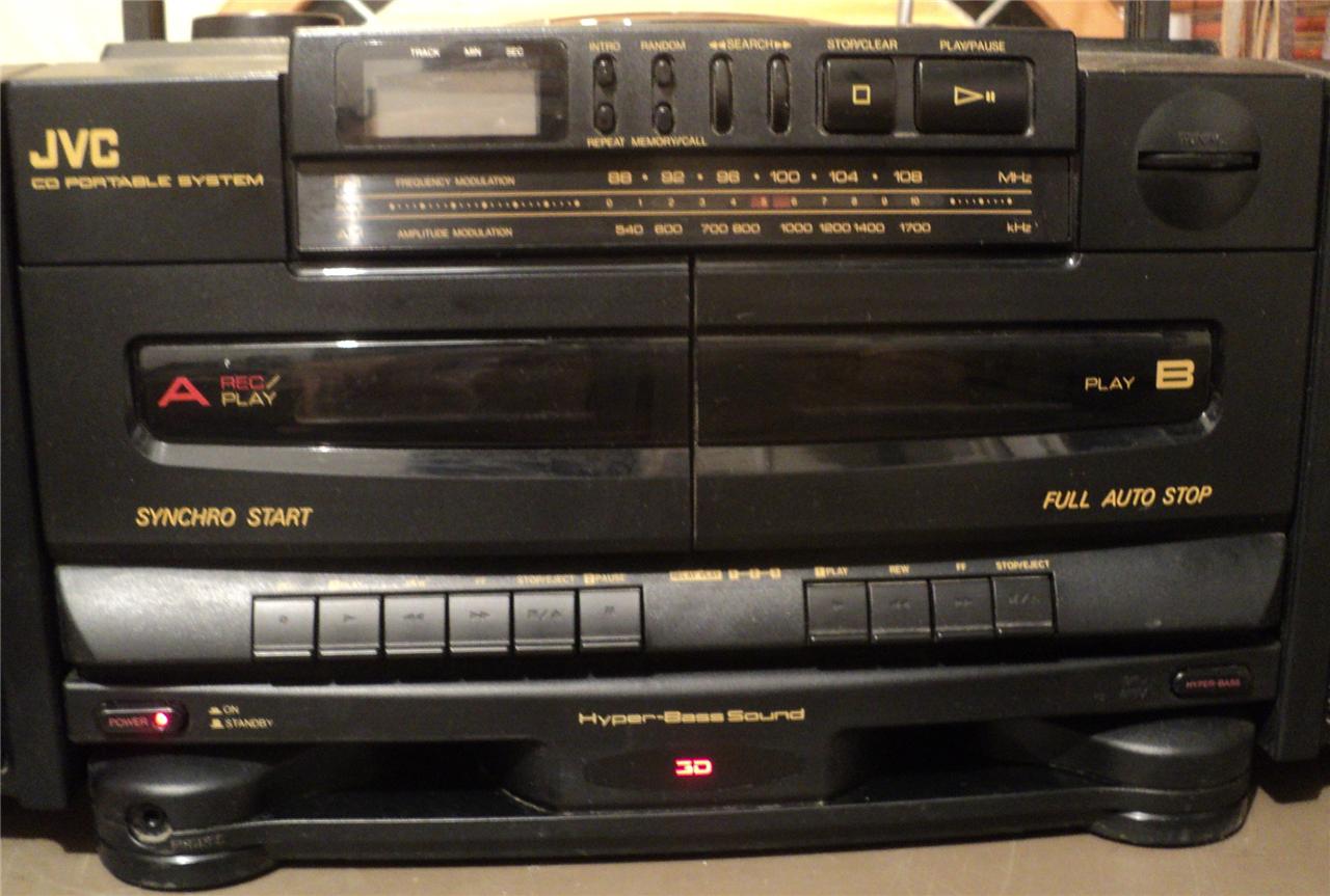 VINTAGE PORTABLE CD BOOMBOX JVC PCX100 HYPER BASS SOUND eBay