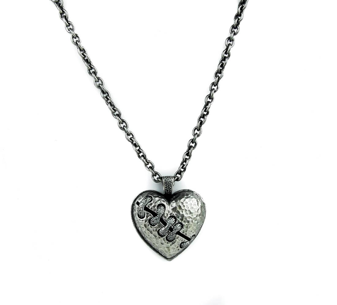 Silver Stitch Heart Necklace Broken Eternal Love Gift ...
