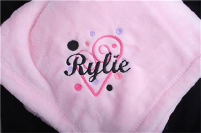 Personalized Baby  Blankets on Personalized Monogrammed Baby Soft Blanket Girl Or Boy 6 Colors To