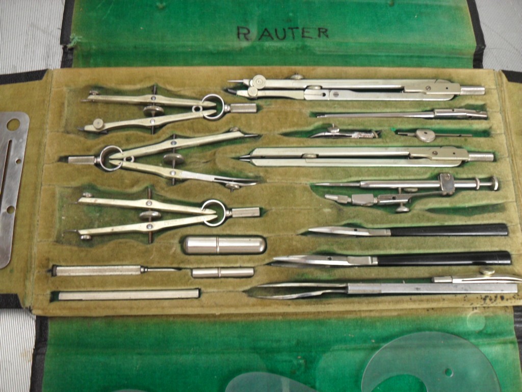 Vintage Drafting Set Tower Germany 5038 Drawing Tool Compass Mechanical