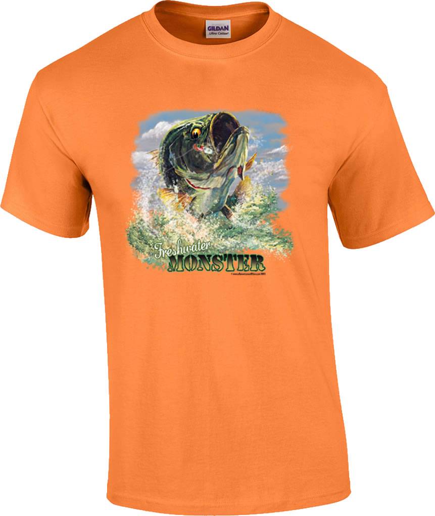 Freshwater Monster Largemouth Bass Fishing Fisherman Lure TShirt eBay