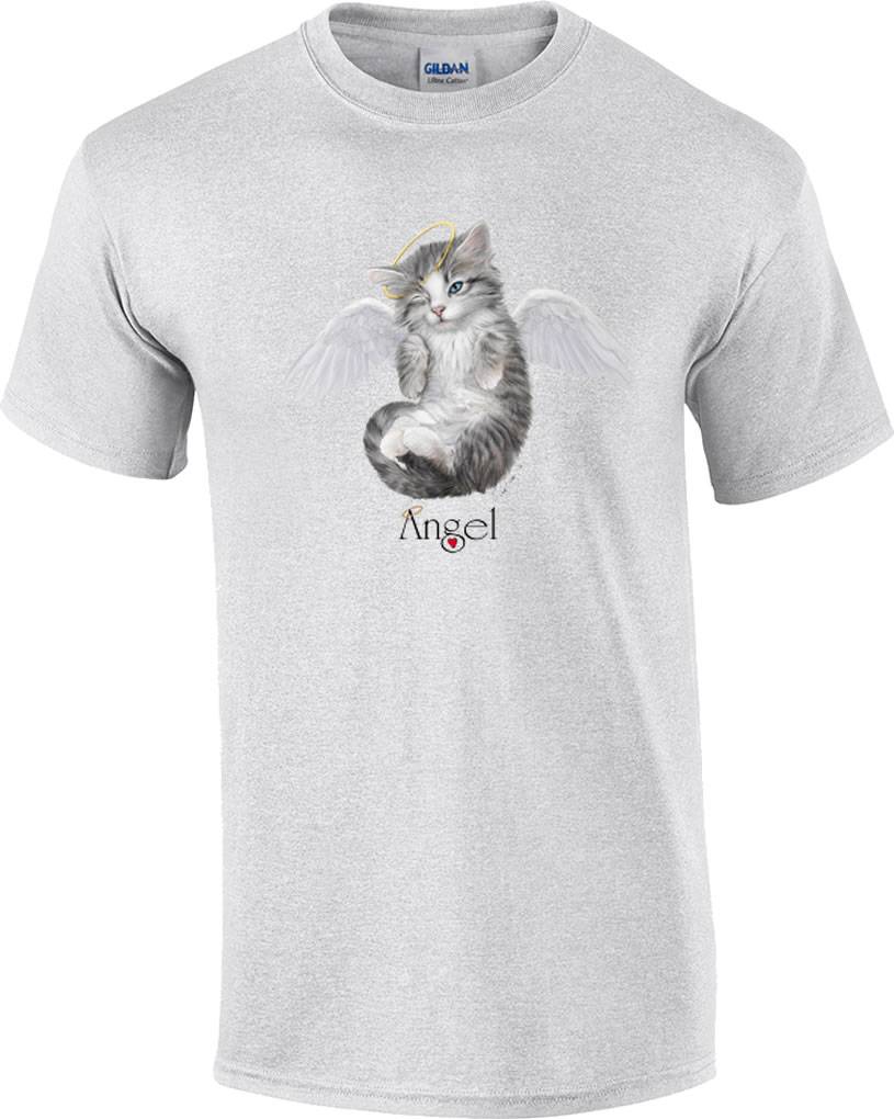 Angel Wings Halo Kitty Cat Kitten T-Shirt