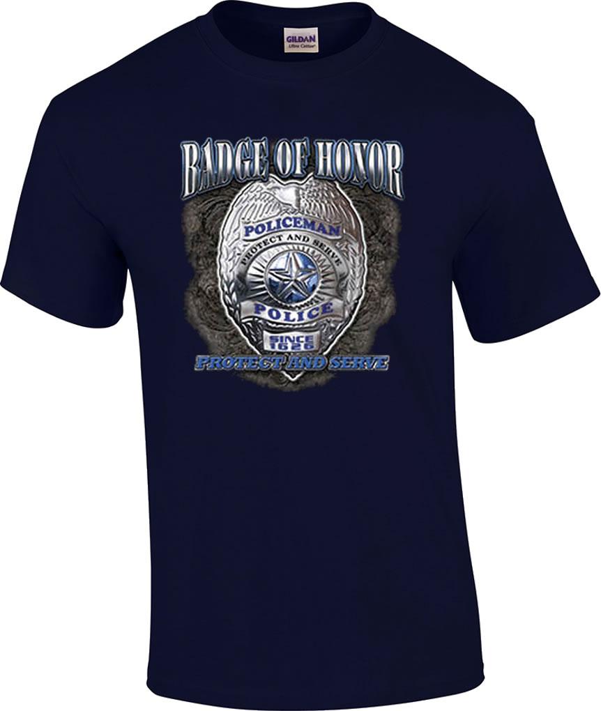 police badge on shirt