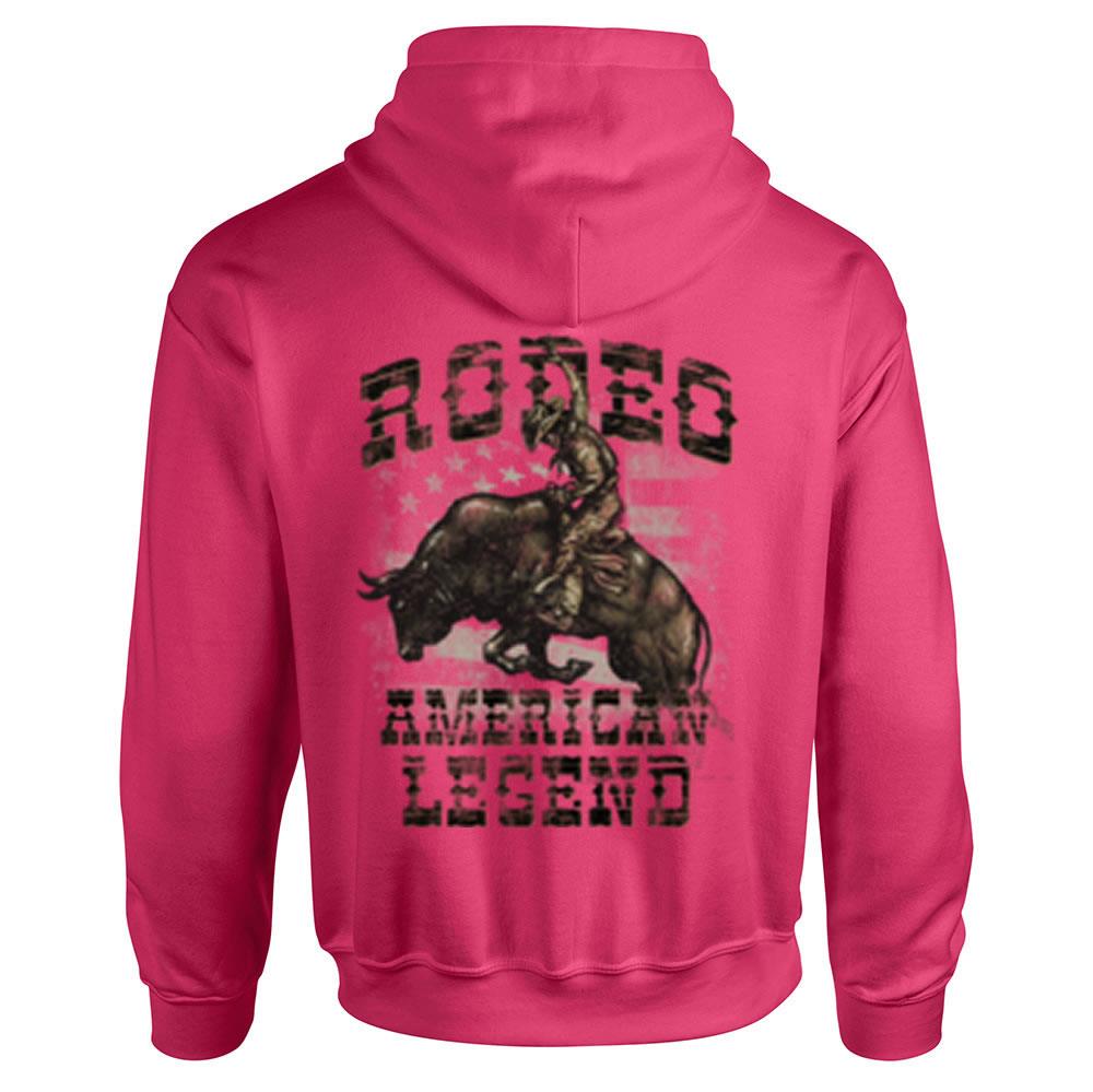 American Rodeo Bull Rider Western Cowboy Cowgirl Pullover Hoodie