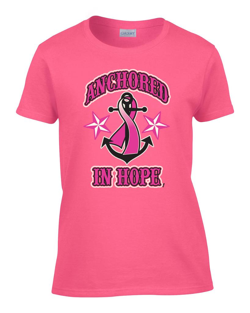 Ladies Anchored In Hope Breast Cancer Awareness Women's T ...