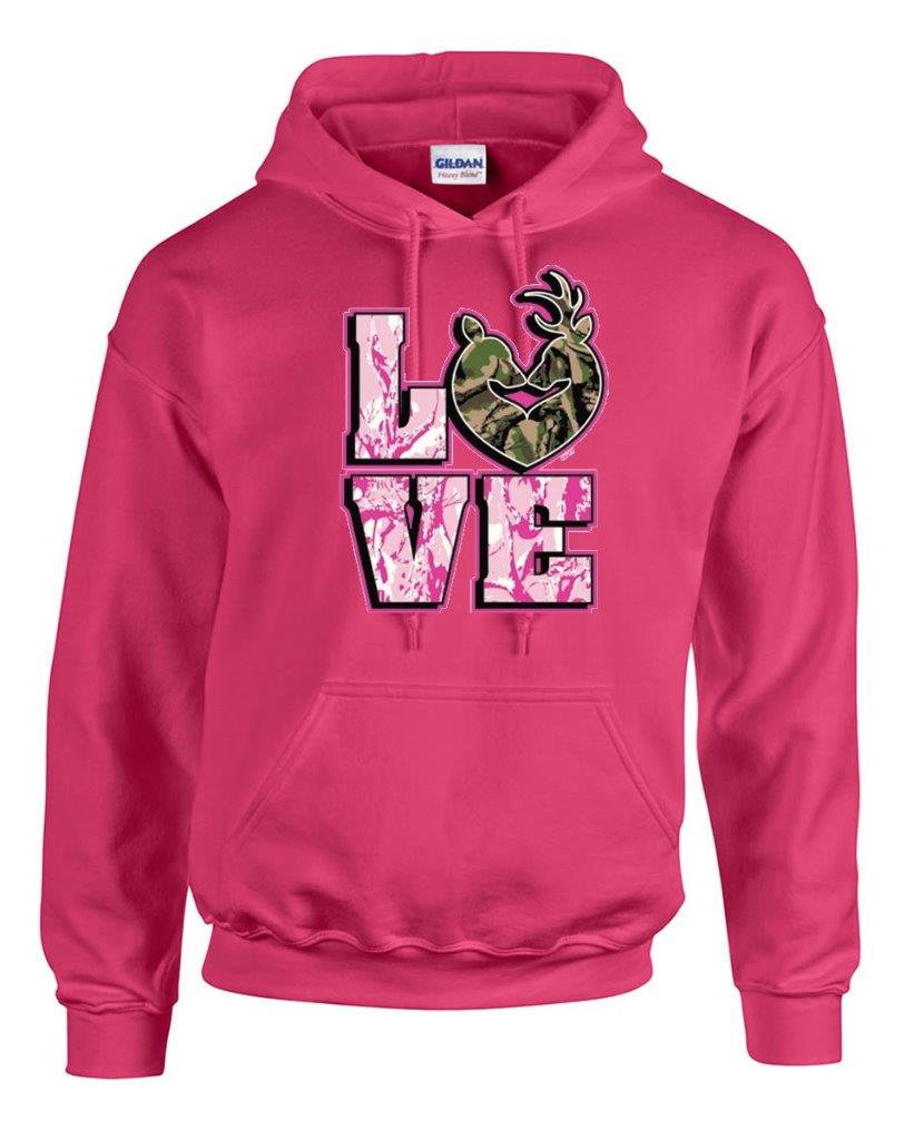 Love Camo Deer Couple Camouflage Hunting Hoodie Sweatshirt