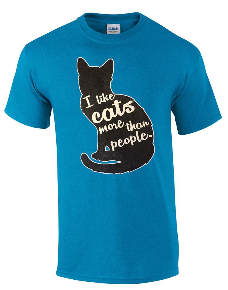 Funny I Like Cats More Than People Humor Novelty Cat T-Shirt | eBay