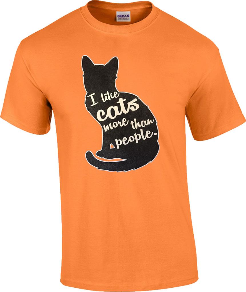 Funny I Like Cats More Than People Humor Novelty Cat T-Shirt | eBay