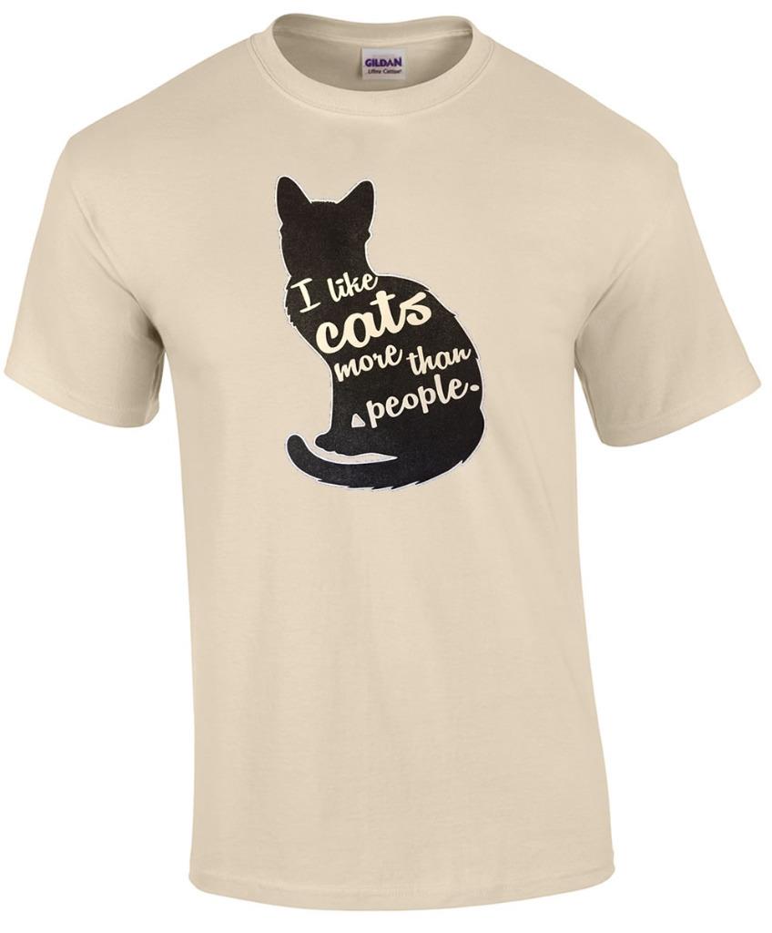 Funny I Like Cats More Than People Humor Novelty Cat T-Shirt | eBay
