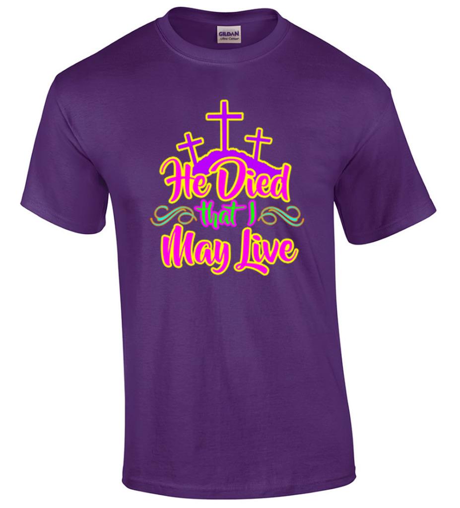 Christian Neon He Is Risen Jesus Christ Cross T Shirt Ebay 4319