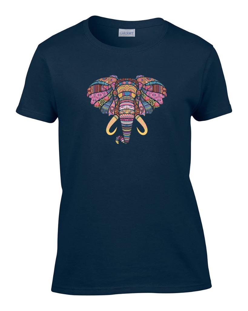 Womens Mosaic Elephant Short-Sleeve T-Shirt 