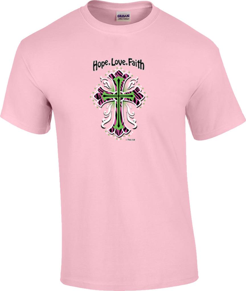 Christian Hope Love Faith Cross Religious T Shirt Ebay 