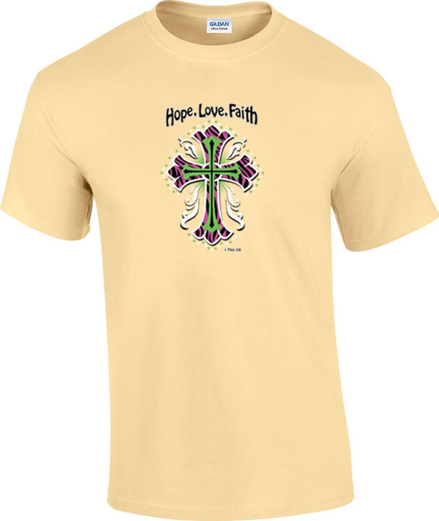 Christian Hope Love Faith Cross Religious T Shirt