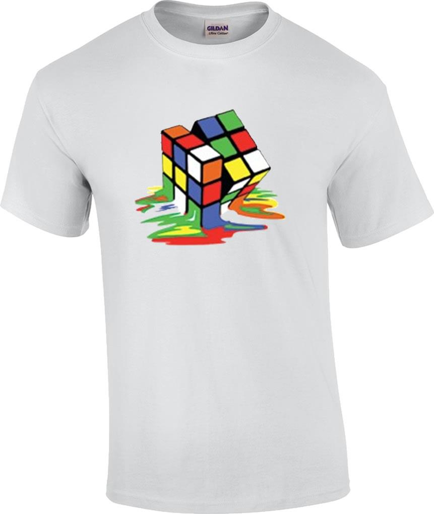 melted rubiks cube t shirt