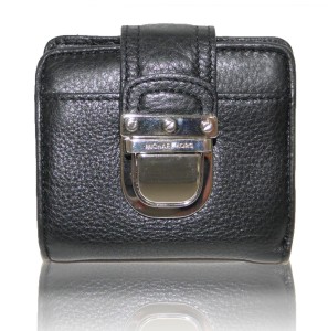 NEW AUTHENTIC MICHAEL KORS RILEY SMALL BLACK LEATHER BIFOLD WALLET