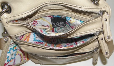 TYLER RODAN YEKHKI TAUPE BROWN DURLAND PVC NS CROSSBODY BAG  WALLET