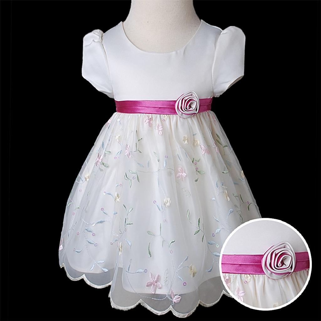 Ivory Mädchen Perlen-Pailletten bestickte Kleid ...