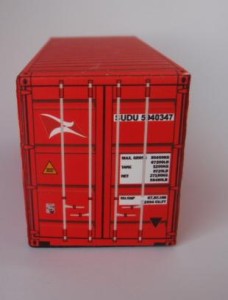 20 Foot x 2 - Shipping containers HAMBURG SUD - Red - HO scale Model