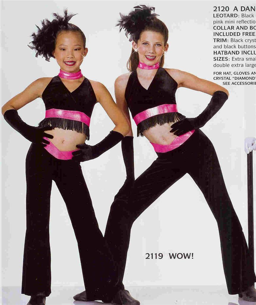 Jazz Dance Costume Tap Artstone Pant set Pink Black Disco Pageant Outfit Wow