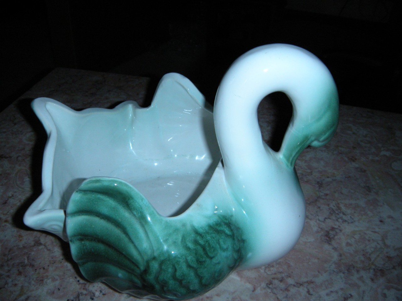 VINTAGE LARGE POTTERY SWAN DISH PLANTER eBay